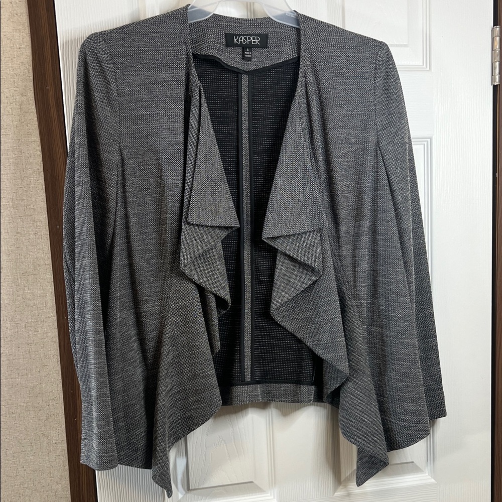 Kasper Women's Charcoal Open Front Cardigan